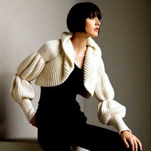 GORGEOUS GATHERED SLEEVES KNIT SHRUG IS BY VALENTINO  SZ L